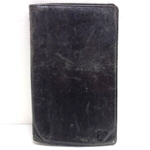 Vtg Papini Firenze Black Distressed Leather Bifold Wallet Credit Card Organizer